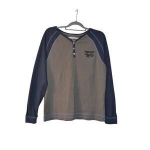 Nasty Pig Long-sleeve Henley Top raglan sleeves 3 button placket Size Medium